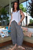 Frame Cotton Vintage Wash Barrel Pant Charcoal